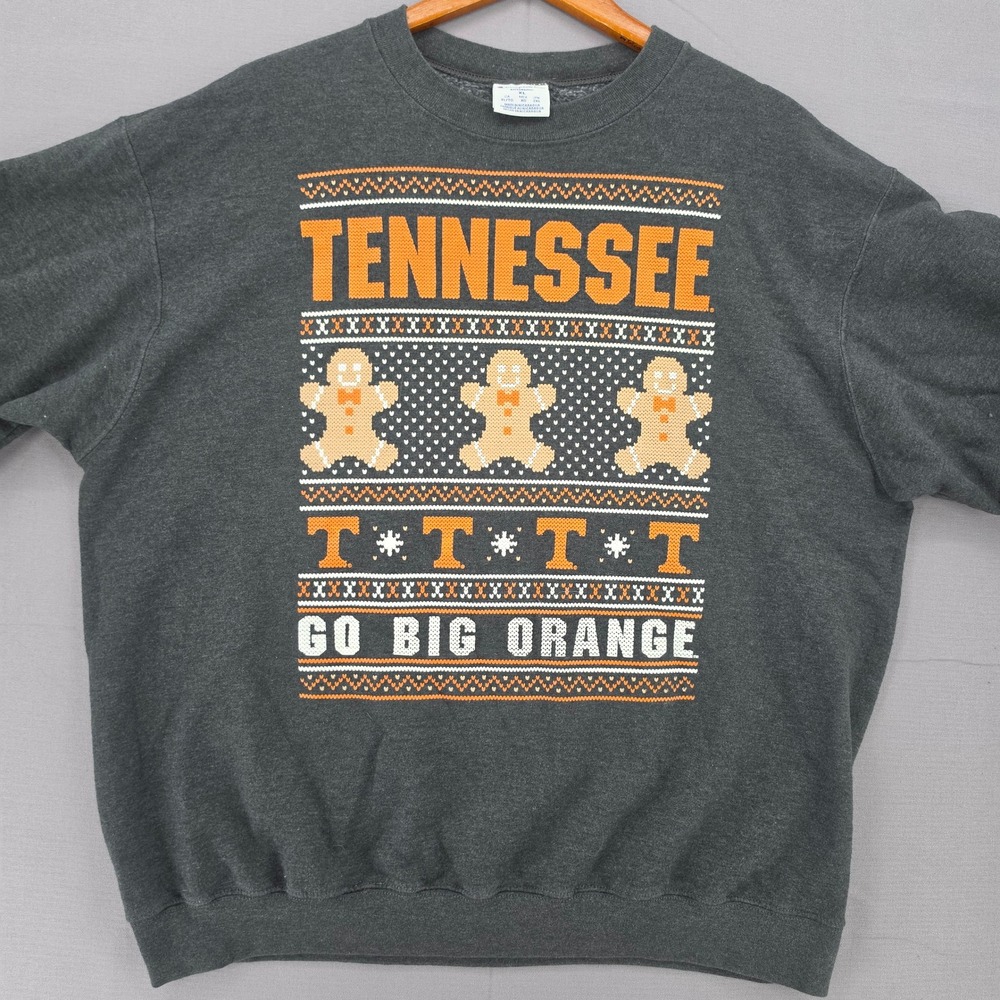 Champion Tennessee Volunteers Sweatshirt XL Charcoal Gray Ugly Christmas Sweater